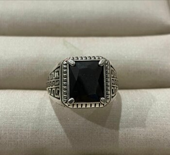 ANEL PRATA BALI OBSIDIANA QUADRADA MASCULINO