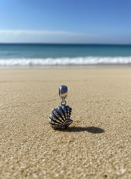 PINGENTE BERLOQUE PRATA BALI CONCHA E PEROLA ABRE