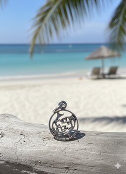 PINGENTE DE PRATA BOHO, 2 PEIXES