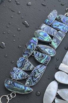 PULSEIRA DE PRATA, FORMAS GEOMÉTRICAS, ABALONE