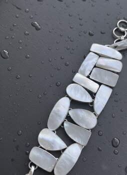 PULSEIRA DE PRATA, FORMAS GEOMÉTRICAS, MADREPÉROLA