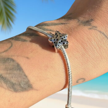 PINGENTE DE PRATA BOHO, BERLOQUE SEPARADOR, ESTRELA DO MAR