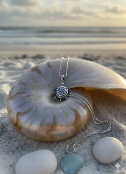 COLAR DE PRATA BOHO, TARTARUGA ARTICULADA GRANDE