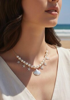 COLAR PRATA CHOCKER, PEROLA E PINGENTES